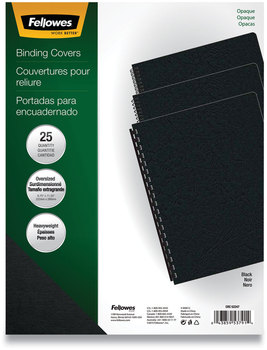 Fellowes® Futura™ Presentation Covers for Binding Systems Opaque Black, 11.25 x 8.75, Unpunched, 25/Pack