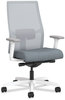 A Picture of product HON-I2M2AFA25RDW HON® Ignition® 2.0 4-Way Stretch Mid-Back Mesh Task Chair Supports 300 lb, 17" to 21" Seat Ht, Basalt/Fog/White, Ships in 7-10 Bus Days