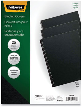 Fellowes® Futura™ Presentation Covers for Binding Systems Opaque Black, 11 x 8.5, Unpunched, 25/Pack