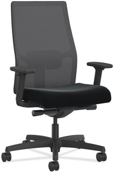 HON® Ignition® 2.0 4-Way Stretch Mid-Back Mesh Task Chair Supports 300 lb, 17" to 21" Seat Height, Black, Ships in 7-10 Bus Days