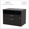 A Picture of product ALE-LS583020ES Alera® Open Office Desk Series Low File Cabinet Credenza 2-Drawer: Pencil/File,Legal/Letter,1 Shelf,Espresso,29.5x19.13x22.88