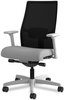 A Picture of product HON-I2M2AMC22AIK HON® Ignition® 2.0 4-Way Stretch Mid-Back Mesh Task Chair Adjustable Lumbar Support, Frost Seat, Black Back, Titanium Base