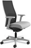 A Picture of product HON-I2M2AMC22AIK HON® Ignition® 2.0 4-Way Stretch Mid-Back Mesh Task Chair Adjustable Lumbar Support, Frost Seat, Black Back, Titanium Base