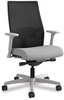 A Picture of product HON-I2M2AMC22AIK HON® Ignition® 2.0 4-Way Stretch Mid-Back Mesh Task Chair Adjustable Lumbar Support, Frost Seat, Black Back, Titanium Base