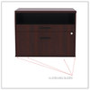 A Picture of product ALE-LS583020MY Alera® Open Office Desk Series Low File Cabinet Credenza 2-Drawer: Pencil/File,Legal/Letter,1 Shelf,Mahogany,29.5x19.13x22.88