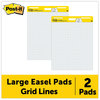A Picture of product MMM-560 Post-it® Easel Pads Super Sticky Self-Stick Vertical-Orientation Quadrille Rule (1 sq/in), 25 x 30, White, Sheets, 2/Carton