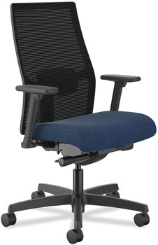 HON® Ignition® 2.0 4-Way Stretch Mid-Back Mesh Task Chair Mid-Black Supports 300 lb, 17" to 21" Seat Ht, Navy/Black, Ships in 7-10 Bus Days