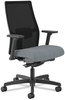 A Picture of product HON-I2M2BMLA25TK HON® Ignition® 2.0 4-Way Stretch Mid-Back Mesh Task Chair Gray Adjustable Lumbar Support, Basalt/Black, Ships in 7-10 Bus Days