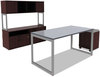 A Picture of product ALE-LSHH60MY Alera® Open Office Desk Series Hutch 59w x 15d 36.38h, Mahogany