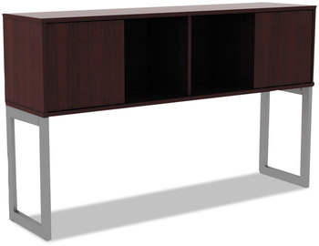 Alera® Open Office Desk Series Hutch 59w x 15d 36.38h, Mahogany