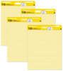 A Picture of product MMM-561VAD4PK Post-it® Easel Pads Super Sticky Self-Stick Vertical-Orientation Pad Value Pack, Presentation Format (1.5" Rule), 25 x 30, Yellow, Sheets, 4/Carton