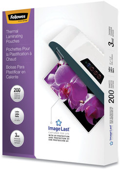 Fellowes® ImageLast™ Laminating Pouches with UV Protection 3 mil, 9" x 11.5", Clear, 200/Pack