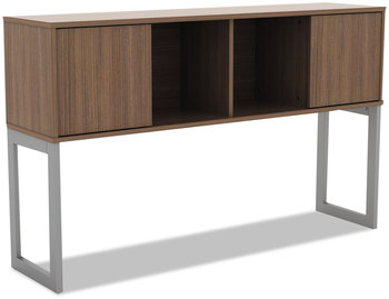 Alera® Open Office Desk Series Hutch 59w x 15d 36.38h, Modern Walnut