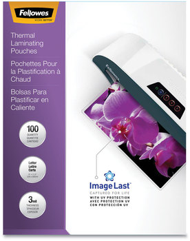 Fellowes® ImageLast™ Laminating Pouches with UV Protection 3 mil, 9" x 11.5", Clear, 100/Pack