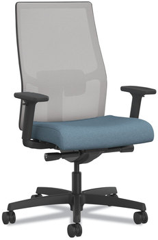 HON® Ignition® 2.0 4-Way Stretch Mid-Back Mesh Task Chair Black Adjustable Lumbar Support, Carolina/Fog/Black, Ships in 7-10 Bus Days