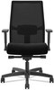 A Picture of product HON-I2MM2AMC10BT HON® Ignition® 2.0 4-Way Stretch Mid-Back Mesh Task Chair Adjustable Lumbar Support, Black Seat/Back, Base