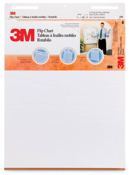 3M™ Professional Flip Chart Unruled, 25 x 30, White, 40 Sheets, 2/Carton