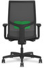 A Picture of product HON-I2MM2AMC10 HON® Ignition® 2.0 4-Way Stretch Mid-Back Mesh Task Chair Green Adjustable Lumbar Support, Black Seat/Back/Base, Ships in 7-10 Bus Days