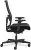 A Picture of product HON-I2MM2AMC10 HON® Ignition® 2.0 4-Way Stretch Mid-Back Mesh Task Chair Green Adjustable Lumbar Support, Black Seat/Back/Base, Ships in 7-10 Bus Days