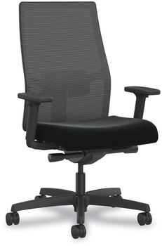 HON® Ignition® 2.0 4-Way Stretch Mid-Back Mesh Task Chair Orange Adjustable Lumbar Support, Black, Ships in 7-10 Business Days