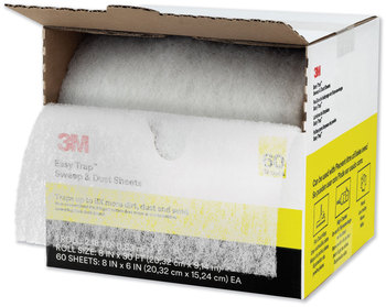 3M™ Easy Trap™ Duster Sweep & Dust Sheets 8" x 30 ft, White, 60 Sheet Roll