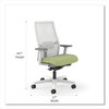 A Picture of product HON-I2MR2ARH4DX HON® Ignition® 2.0 ReActiv Mid-Back Task Chair Reactiv 17.25" to 21.75" Seat Height, Fern Fabric Designer White Back, Base