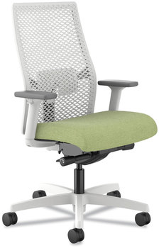 HON® Ignition® 2.0 ReActiv Mid-Back Task Chair Reactiv 17.25" to 21.75" Seat Height, Fern Fabric Designer White Back, Base