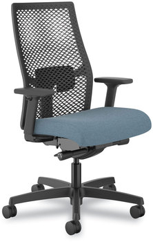 HON® Ignition® 2.0 ReActiv Mid-Back Task Chair Reactiv 17.25" to 21.75" Seat Height, Blue Fabric Black Back, Ships in 7-10 Bus Days