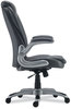 A Picture of product ALE-LT4219 Alera® Leithen Bonded Leather Midback Chair Supports Up to 275 lb, Gray Seat/Back, Silver Base