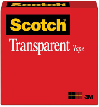 Scotch® Transparent Tape 3" Core, 1" x 72 yds,