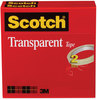 A Picture of product MMM-6002P1272 Scotch® Transparent Tape 3" Core, 0.5" x 72 yds, 2/Pack