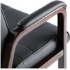 A Picture of product ALE-MA43ALS10M Alera® Madaris Series Bonded Leather Guest Chair with Wood Trim Legs 25.39" x 25.98" 35.62", Black Seat/Back, Mahogany Base
