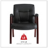 A Picture of product ALE-MA43ALS10M Alera® Madaris Series Bonded Leather Guest Chair with Wood Trim Legs 25.39" x 25.98" 35.62", Black Seat/Back, Mahogany Base