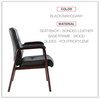 A Picture of product ALE-MA43ALS10M Alera® Madaris Series Bonded Leather Guest Chair with Wood Trim Legs 25.39" x 25.98" 35.62", Black Seat/Back, Mahogany Base