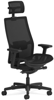 HON® Ignition® 2.0 4-Way Stretch Mesh Back and Seat Task Chair Supports Up to 300 lb, 17" 21" Black Base