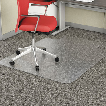 Alera® Studded Chair Mat for Flat Pile Carpet Occasional Use 45 x 53, Wide Lipped, Clear