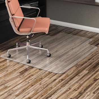 Alera® Non-Studded Chair Mat for Hard Floor All Day Use Floors, 45 x 53, Wide Lipped, Clear