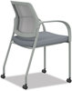 A Picture of product HON-I2S6FHFA258T HON® Ignition® Series Mesh Back Mobile Stacking Chair 25 x 21.75 33.5, Basalt/Fog, Textured Silver Base, Ships in 7-10 Bus Days