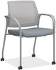 A Picture of product HON-I2S6FHFA258T HON® Ignition® Series Mesh Back Mobile Stacking Chair 25 x 21.75 33.5, Basalt/Fog, Textured Silver Base, Ships in 7-10 Bus Days