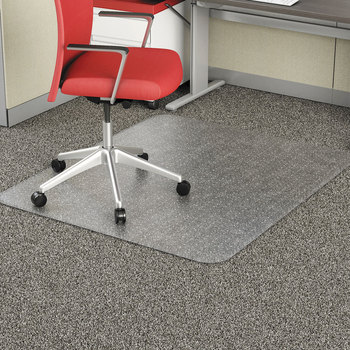 Alera® Studded Chair Mat for Flat Pile Carpet Occasional Use 46 x 60, Rectangular, Clear