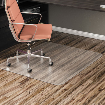 Alera® Non-Studded Chair Mat for Hard Floor All Day Use Floors, 46 x 60, Rectangular, Clear