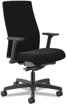 HON® Ignition® 2.0 Upholstered Mid-Back Task Chair 17" to 21.5" Seat Height, Black Fabric Seat/Back, Ships in 7-10 Business Days