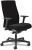 A Picture of product HON-I2U2AHCU10TK HON® Ignition® 2.0 Upholstered Mid-Back Task Chair 17" to 21.5" Seat Height, Black Fabric Seat/Back, Ships in 7-10 Business Days