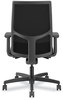 A Picture of product HON-I2U2AHUR10TK HON® Ignition® 2.0 Upholstered Mid-Back Task Chair 17" to 21.5" Seat Height, Black Fabric Seat/Back, Ships in 7-10 Business Days