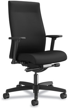 HON® Ignition® 2.0 Upholstered Mid-Back Task Chair With Lumbar Supports Up to 300 lb, 17" 22" Seat Height, Black