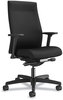 A Picture of product HON-I2UL2AC10TK HON® Ignition® 2.0 Upholstered Mid-Back Task Chair With Lumbar Supports Up to 300 lb, 17" 22" Seat Height, Black