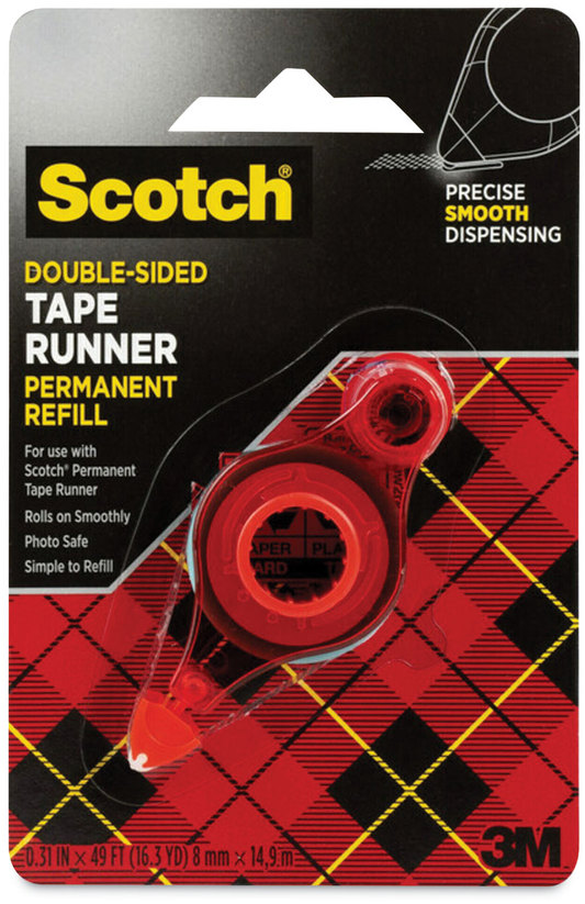 3M Company 6055-R Scotch® Tape Runner Refill for the Redesigned 6055  Dispenser, 0.31 x 49 ft, Dries Clear