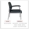 A Picture of product ALE-ML2319 Alera® metaLounge Series Mid-Back Guest Chair 24.6" x 26.96" 33.46", Black Seat, Back, Silver Base