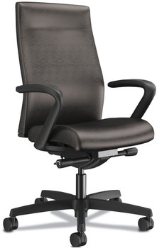 HON® Ignition® 2.0 Upholstered Mid-Back Task Chair 17" to 22" Seat Height, Black Fabric Seat/Back, Base