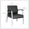 A Picture of product ALE-ML2319 Alera® metaLounge Series Mid-Back Guest Chair 24.6" x 26.96" 33.46", Black Seat, Back, Silver Base